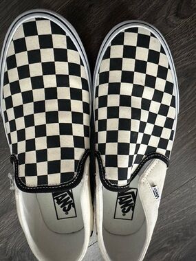 Vans Checkerboard Slip-On Sneakers - Black & White
